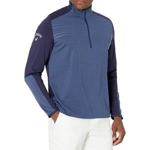 Callaway Lightweight Technical Emboss 1/4 Zip, Peacoat Heather